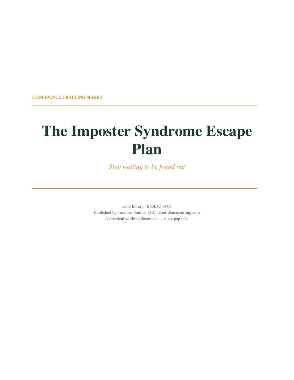 The Imposter Syndrome Escape Plan